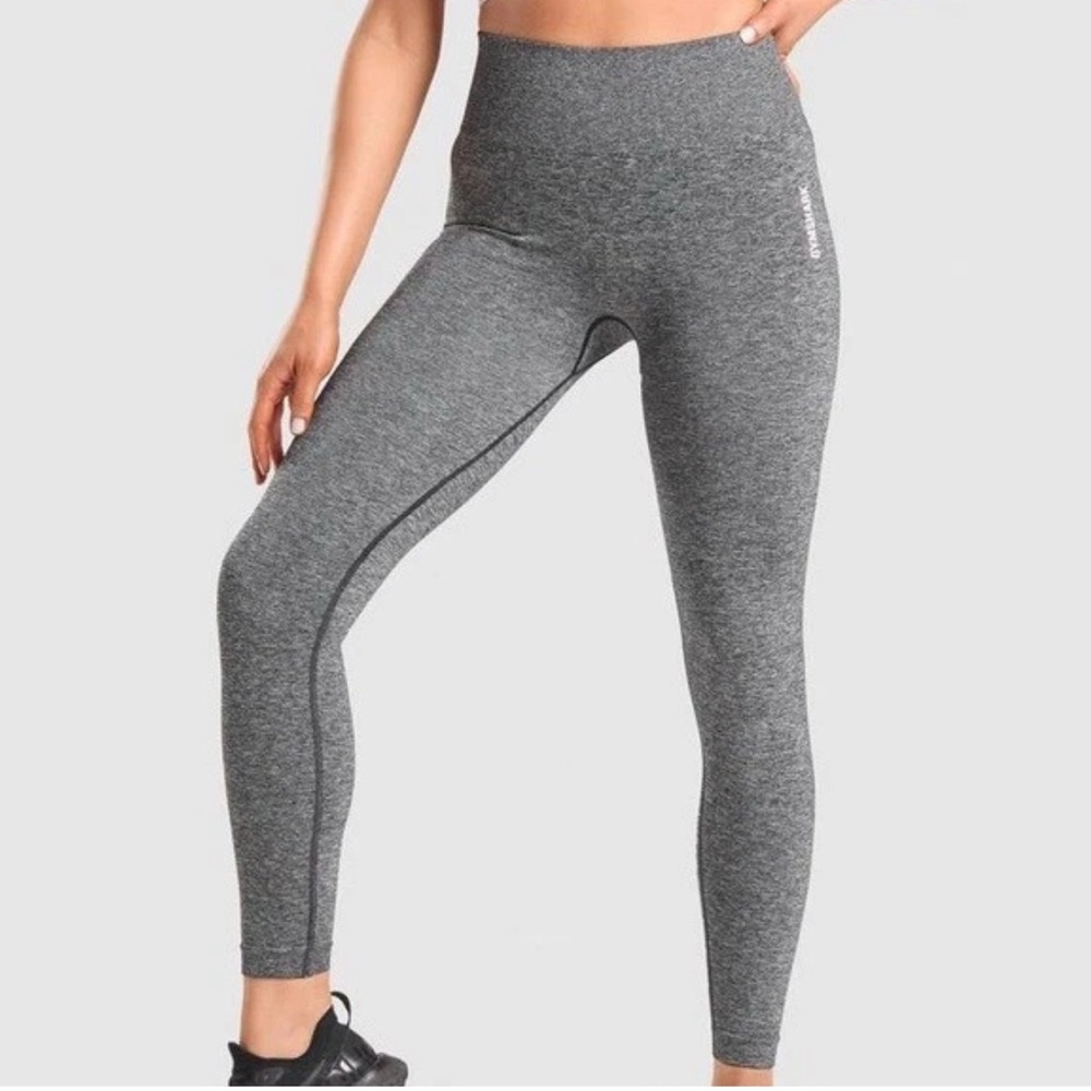 Gymshark Adapt Marl Seamless Leggings in Grey, Size Small